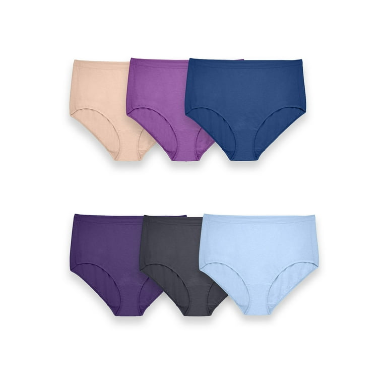 Fruit of the Loom Women's Cotton Stretch Underwear (Regular & Plus Size),  Plus Size Brief - 6 Pack - Assorted Color, 9 : : Clothing, Shoes &  Accessories