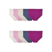 Fit for Me by Fruit of the Loom Women's Plus Size Breathable Cotton Brief Underwear, 10 Pack