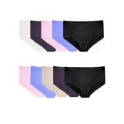 Fit for Me by Fruit of the Loom Women's Plus Size Breathable Micro-Mesh Brief Underwear, 10-Pack