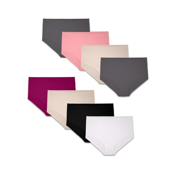Fit for Me by Fruit of the Loom Women's Plus Size Breathable Micro-Mesh Brief Underwear, 6 2 Bonus Pack