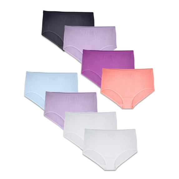 Fit for Me by Fruit of the Loom Women's Plus Size Breathable Micro-Mesh Brief Underwear, 6+2 Bonus Pack