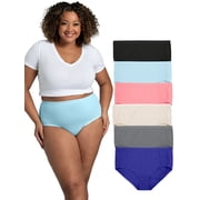 Fit for Me by Fruit of the Loom Women's Plus Size Breathable Micro-Mesh Brief Underwear, Multipacks, Sizes 1X-5X