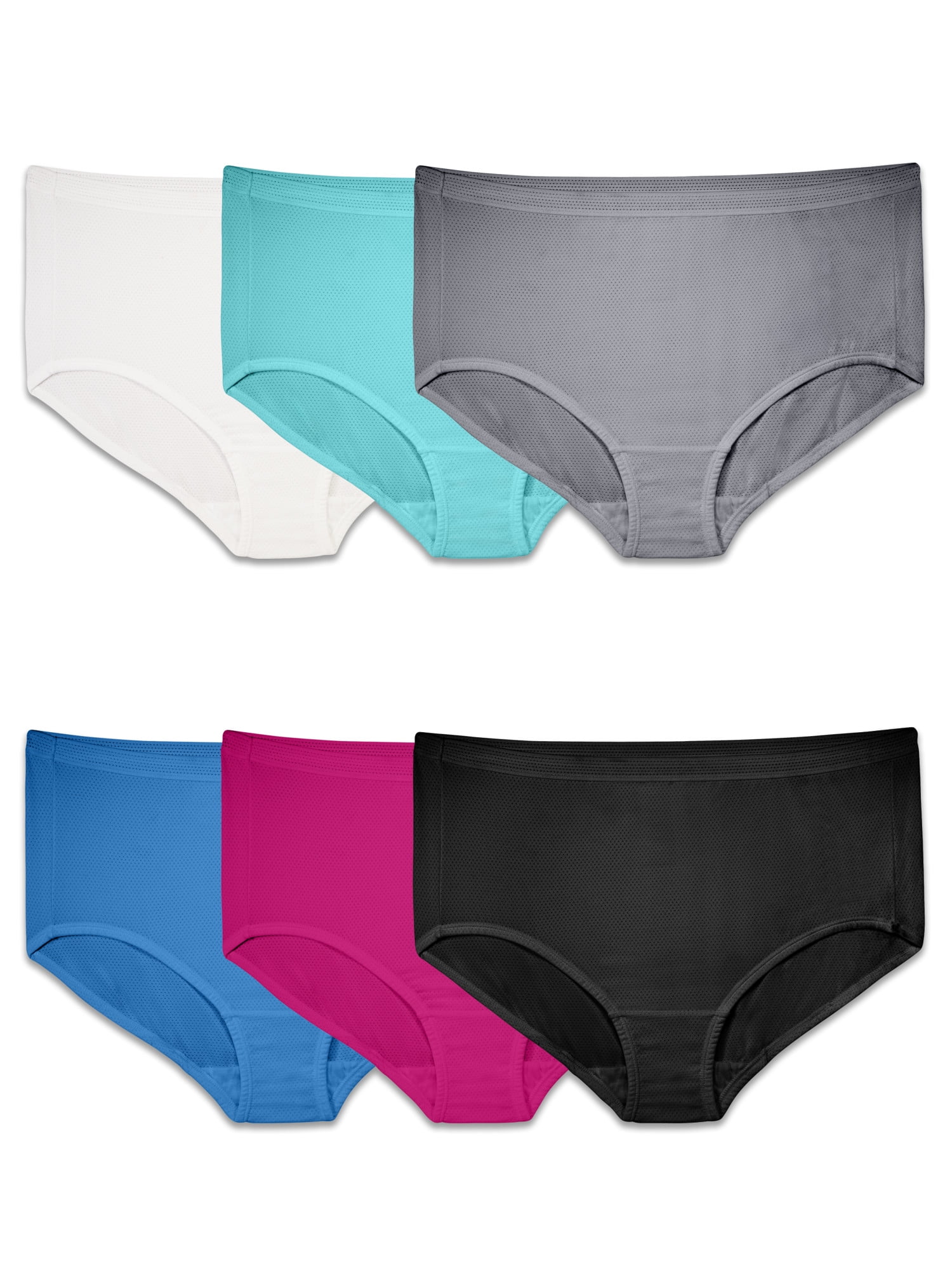 Girl's Breathable Micro-Mesh Brief Underwear, Assorted 6+1 Bonus Pack