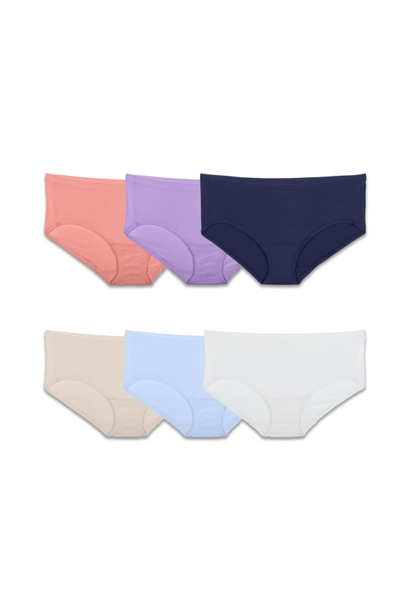 Fit for Me by Fruit of the Loom Women's Plus Size Breathable Micro-Mesh Hipster Underwear, 6-Pack
