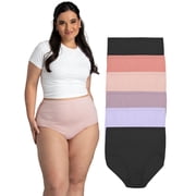 Fit for Me by Fruit of the Loom Women's Plus Size Cotton Brief Panties, Soft Comfort Waistband, Full Coverage, Multipacks, Sizes 1X–5X