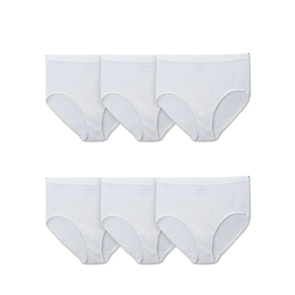 Fit for Me by Fruit of the Loom Women's Plus Size Cotton Brief Underwear, 6-Pack