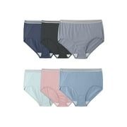 Fit for Me by Fruit of the Loom Women's Plus Size Cotton Brief Underwear, 6-Pack