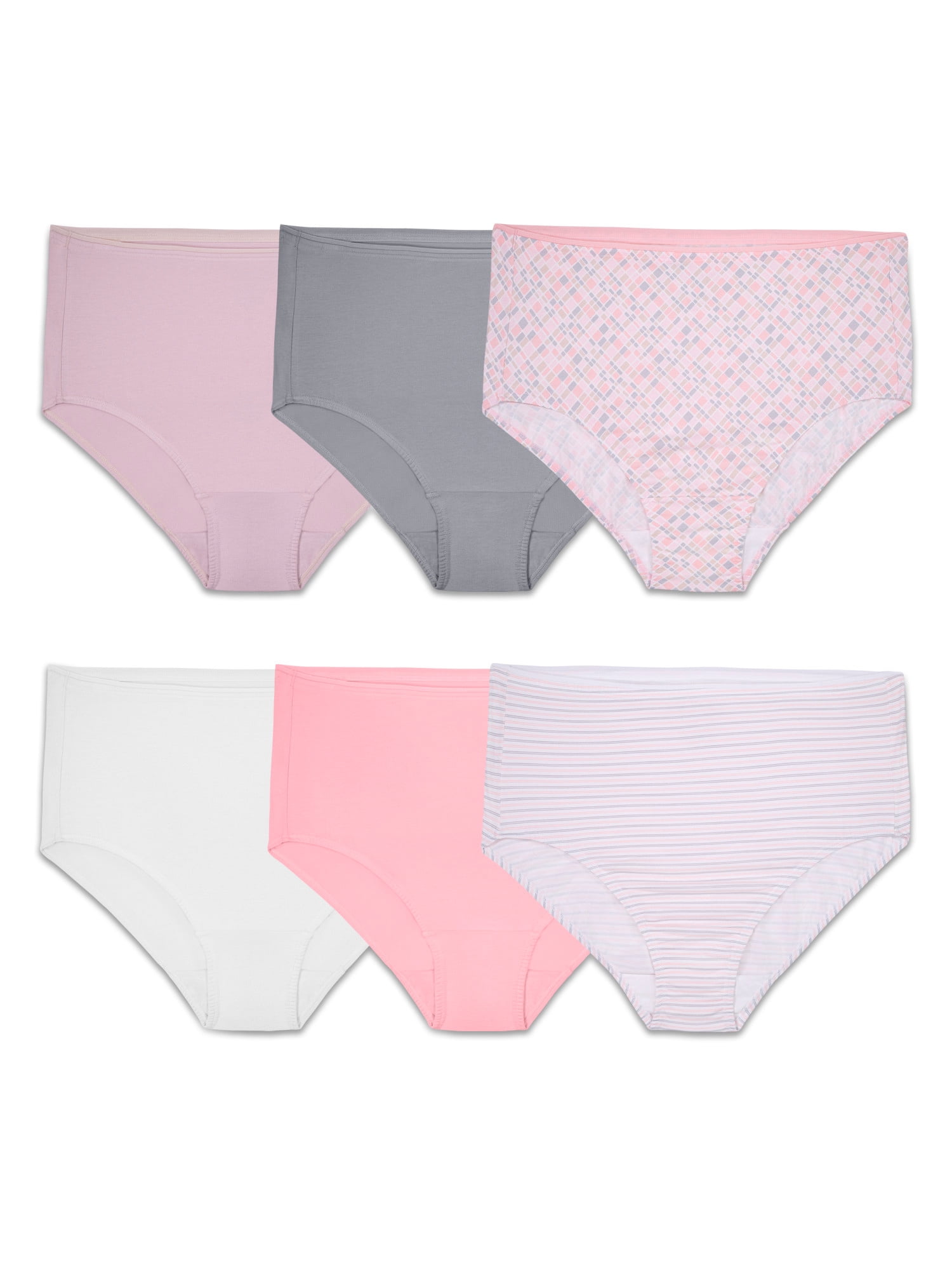 Fit for Me by Fruit of the Loom Women's Plus Size Cotton Stretch Brief Underwear, 6-Pack