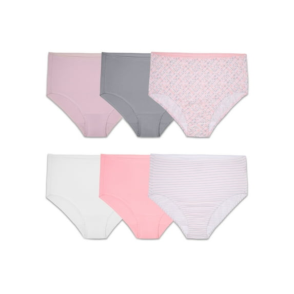 Fit for Me by Fruit of the Loom Women's Plus Size Cotton Stretch Brief Underwear, 6-Pack