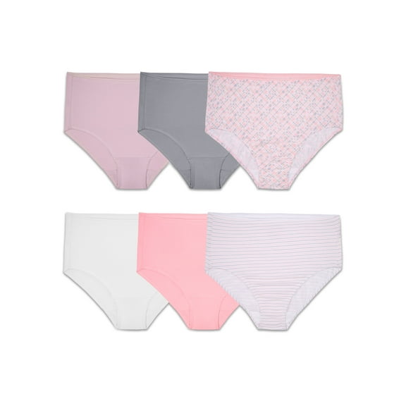 Fit for Me by Fruit of the Loom Women's Plus Size Cotton Stretch Brief Underwear, 6-Pack