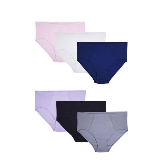 Fit for Me by Fruit of the Loom Women's Plus Size Flexible Fit Brief Underwear, 6-Pack