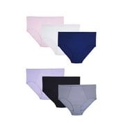 Fit for Me by Fruit of the Loom Women's Plus Size Flexible Fit Brief Underwear, 6-Pack