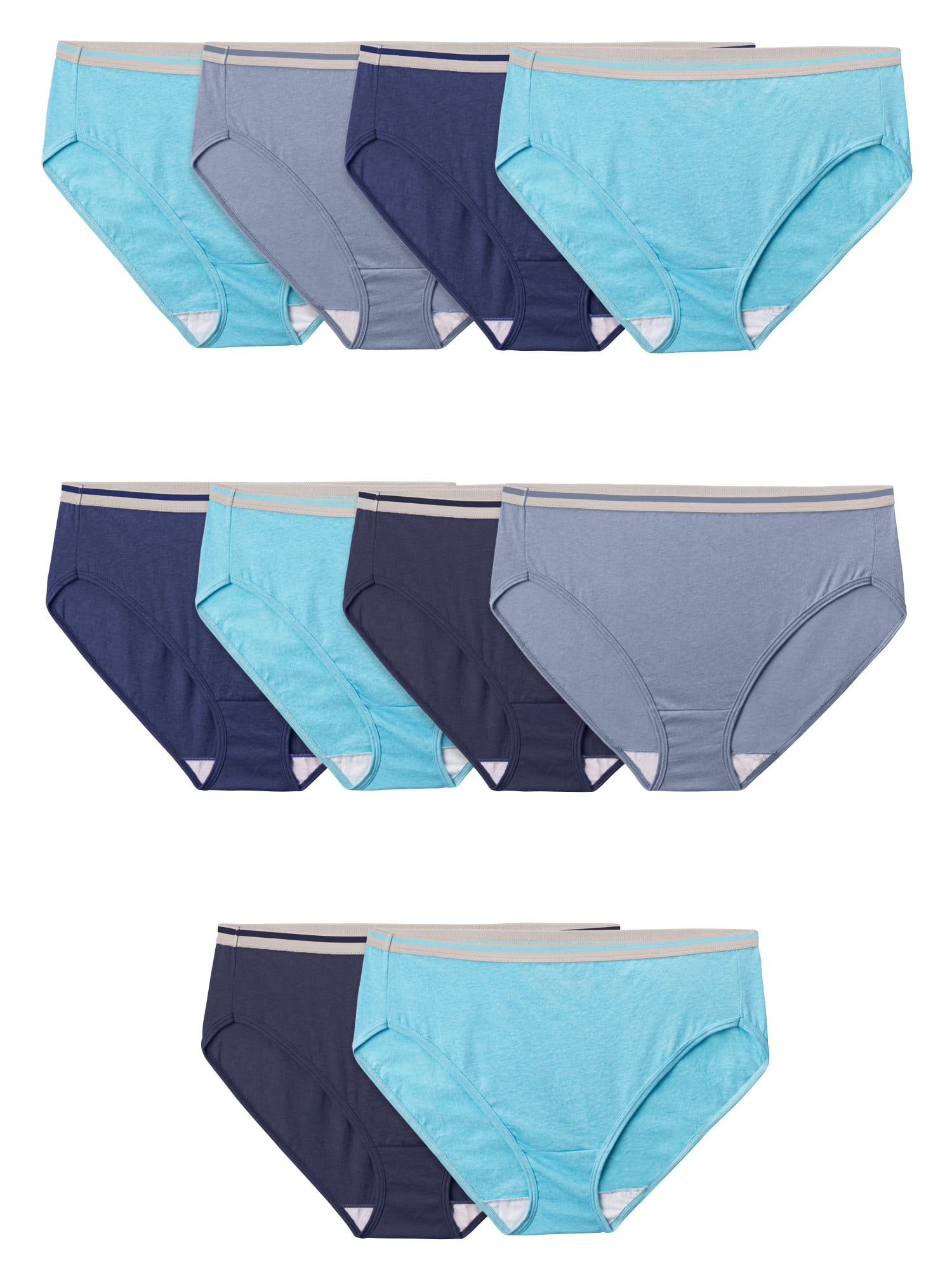 Fit for Me by Fruit of the Loom Women's Plus Size HiCut Underwear, 10 Pack
