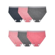 Fit for Me by Fruit of the Loom Women's Plus Size Cotton Hi-Cut Brief Underwear, 6-Pack