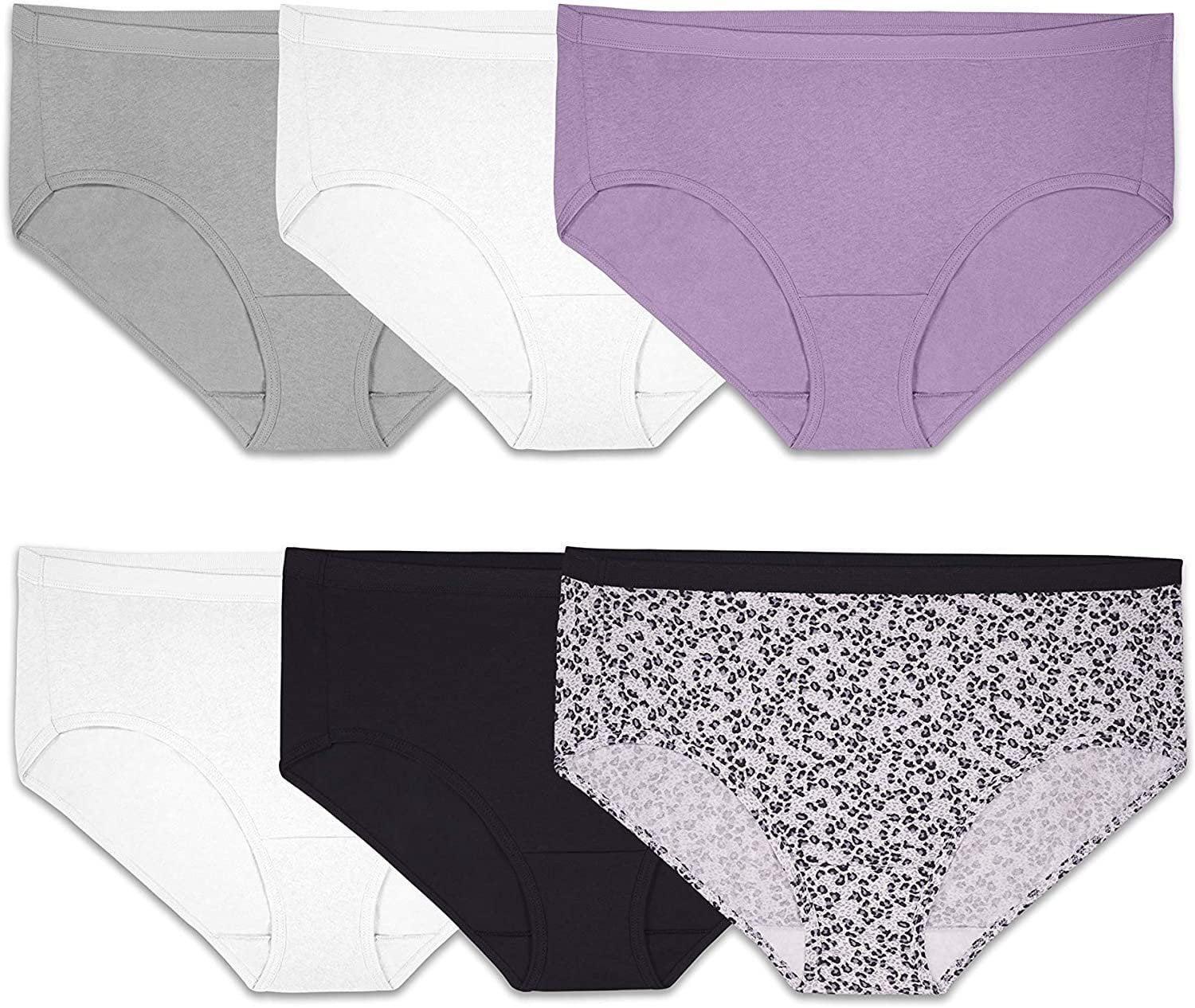 Fit for Me by Fruit of the Loom Women's Plus Size Hipster Underwear, 6 Pack