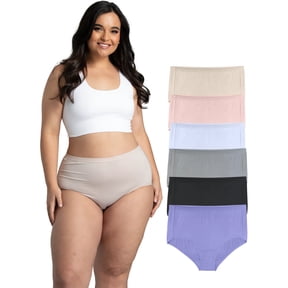 Fit for Me by Fruit of the Loom Women's Plus Size Microfiber Brief Underwear, 6-Pack