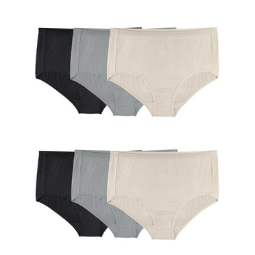 Fit for Me by Fruit of the Loom Women's Plus Size Microfiber Brief Underwear, 6-Pack