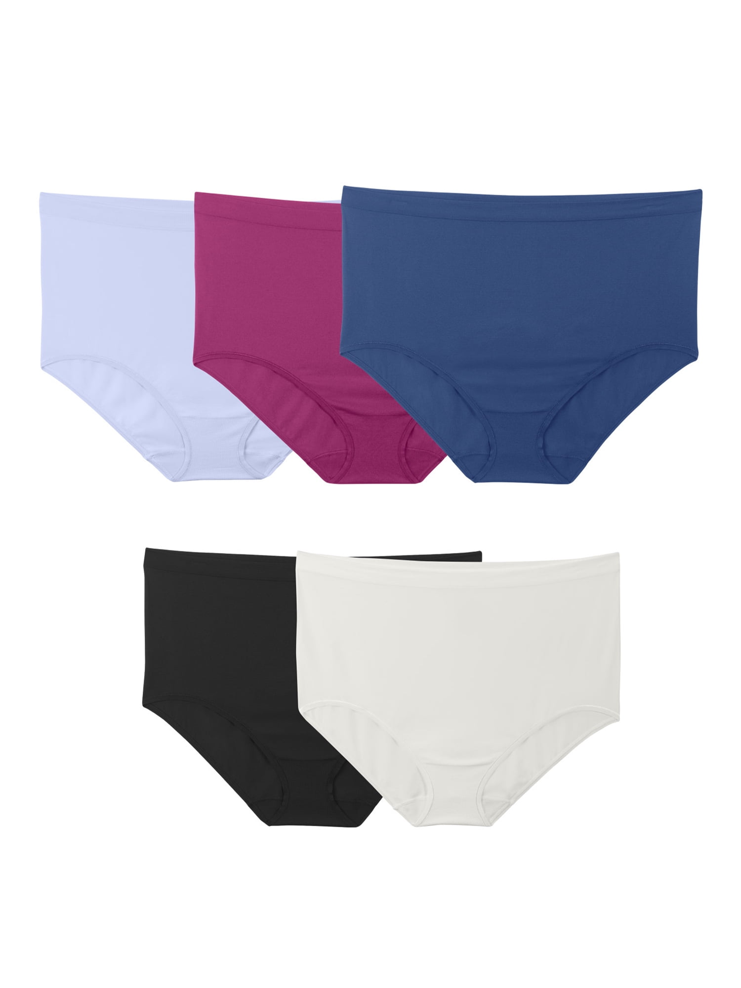 Fit for Me by Fruit of the Loom Women's Plus Size Seamless Brief Underwear,  5 Pack 