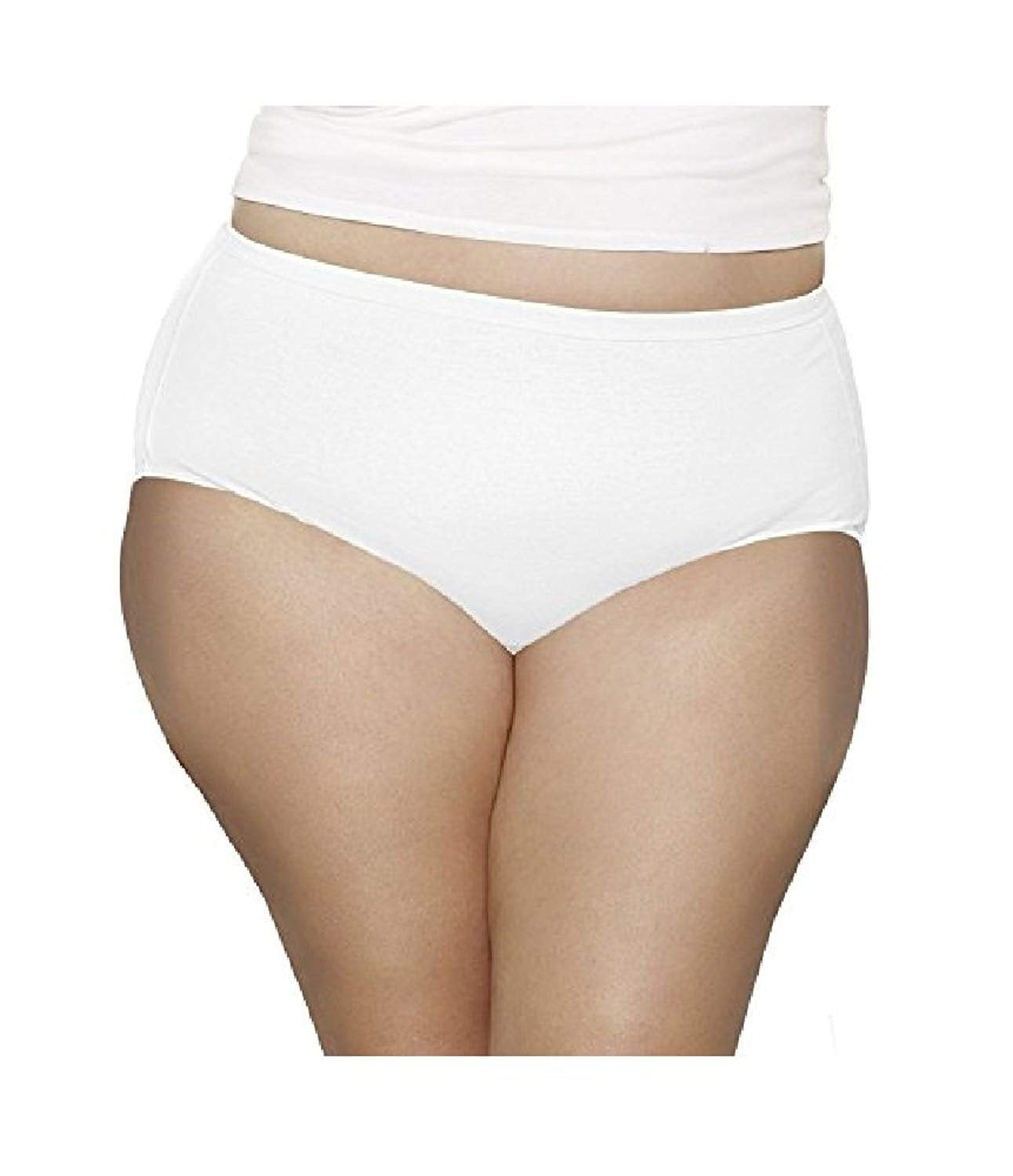 Fit for Me by Fruit of the Loom Women's Plush Nylon Briefs, 5 Pack Plus Size  Panties 