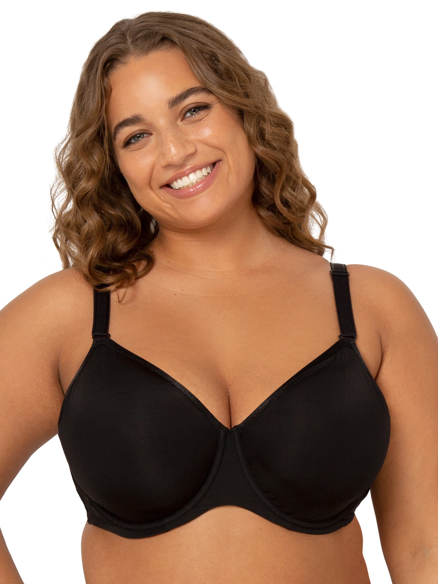 Fit For Me By Fruit of the Loom Women's Plus Size Cotton Unlined Underwire  Bra-Pinch-Free Straps - Side and Back Smoothing