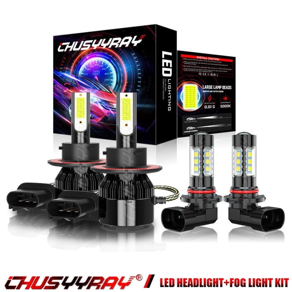 Fit for Mercury Mariner 2005-2011 6000K Combo LED Headlight + Fog Light Bulbs Kit 4X