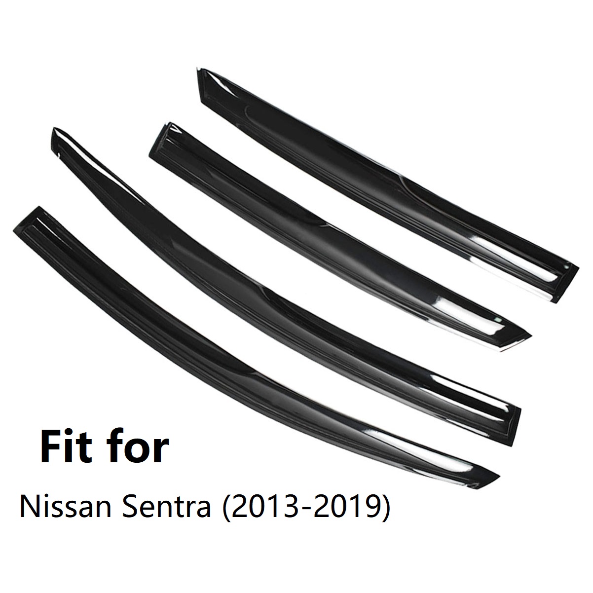 IKON MOTORSPORTS Window Visors For 2013-2019 Nissan Sentra – Smoke Acrylic Rain Guards (4-Piece Set)