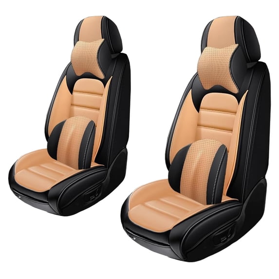 Fit for Subaru 98% Car Models Waterproof Non-slip Leather Car Seat Cover for Cars(Front Seats)Suitable for Most Cars SUVs(Luxury,Black/Orange)