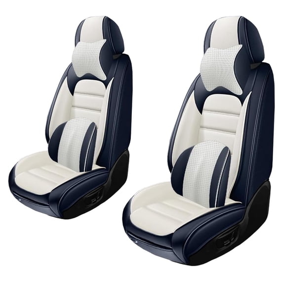Fit for Subaru 98% Car Models Waterproof Non-slip Leather Car Seat Cover for Cars(Front Seats)Suitable for Most Cars SUVs(Luxury,White/Blue)