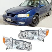 Fit for Toyota Corolla 2001 2002 Headlight Headlamp & Turn Signal Bulb Housing Assemblies (4-Pcs, without Bulbs)
