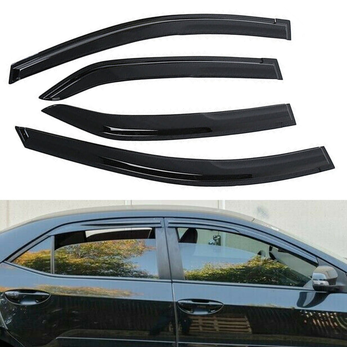 Fit for Toyota Corolla 2014-2018 Window Vent Visor Rain Deflector Sun Guard (4 Pcs)
