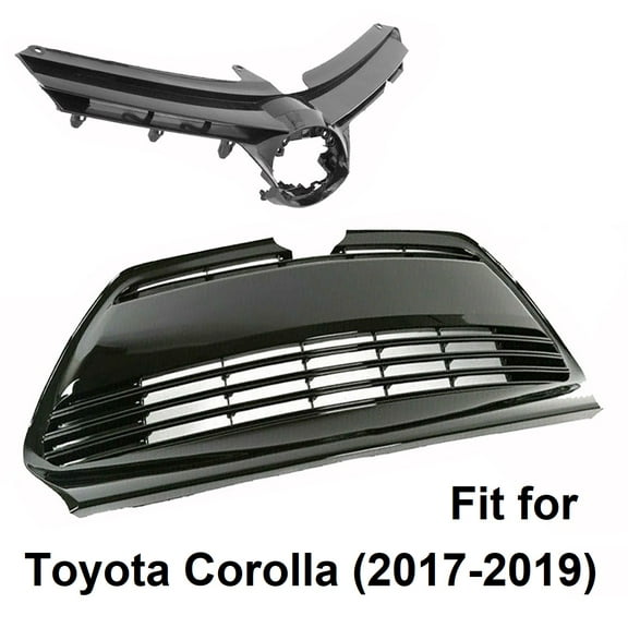 Fit for Toyota Corolla 2017 2018 2019 Front Upper & Lower Grille Kit, 17-19 Corolla Grills