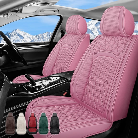 Fit for Toyota RAV4 2018 Car Seat Covers, Pink Car Seat Covers, PU Leather 5 PCS Full Set All Seasons Comfort Beautify Interior, Pet Car Seat Covers