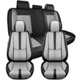 thumbnail image 1 of Fit for Volvo 98% Car Models,5pcs Car Seat Covers,Leather Seat Cover for Cars,Anti-slip Soft Car Seat Protectors(Black and Gray), 1 of 6