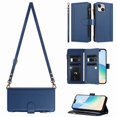 thumbnail image 1 of Fit for iPhone 13（6.1）/14(6.1) PU Leather Magnetic Snap Flip Zipper Strap Wallet Phone Case, 1 of 5