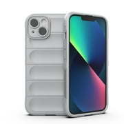 Fit for iPhone 13 Case, Anti-Scratch & Fingerprint, Microfiber Liner Shockproof Soft Gel Rubber Silicone Cover Drop Protection Liquid Silicone Grip Case For iPhone 13,Gray