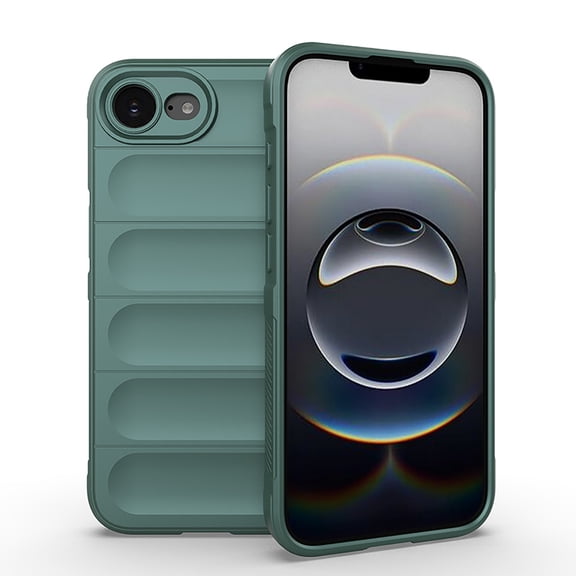 Fit for iPhone 16e Case, Anti-Scratch & Fingerprint, Microfiber Liner Shockproof Soft Gel Rubber Silicone Cover Drop Protection Liquid Silicone Grip Case For iPhone 16e,Darkgreen