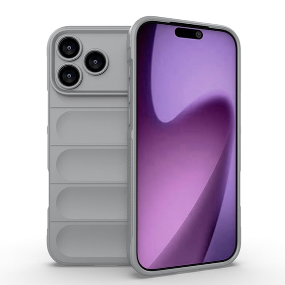 Fit for iPhone 17 Pro Max Case, Anti-Scratch & Fingerprint, Microfiber Liner Shockproof Soft Gel Rubber Silicone Cover Drop Protection Liquid Silicone Grip Case For iPhone 17 Pro Max,Gray