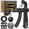 thumbnail image 1 of FitBeast Grip Strength Trainer Kit, Pro Hand and Forearm Strengthener Kit with Adjustable Resistance and Multi-Function Massage Balls for Hand Therapy, Grip Training, and Recovery, 1 of 20