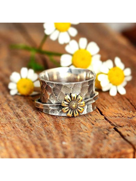 1 Rotating Daisy Ring For Women's Decompression Ring