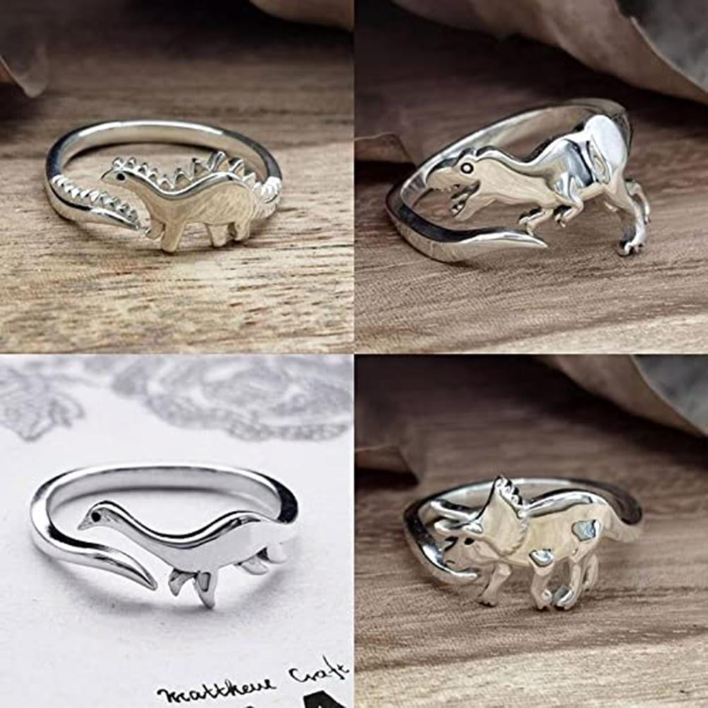925 Sterling Silver Cute Animal Dinosaur Rings Open Adjustable Jewelry Wrap Thumb  Ring Christmas Birthday Gifts for Girls Women - AliExpress