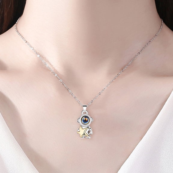 FitBest A Pair Of Projection Stone Valentine's Day Necklace Couple Necklace