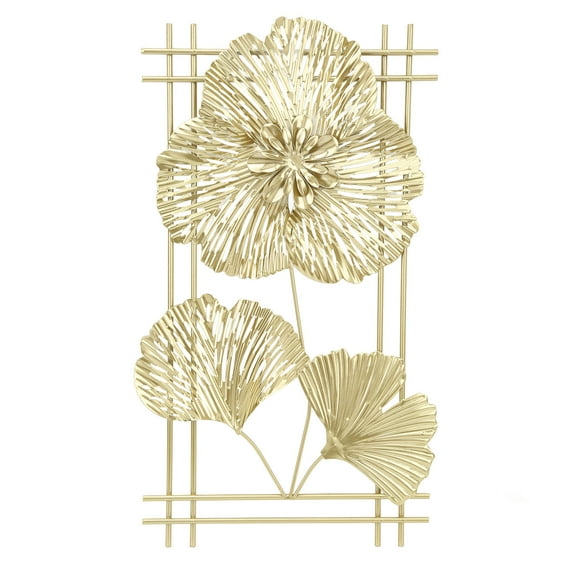 FitBest Golden Light Luxury Ginkgo Flower Three-dimensional Wall Hanging Home Background Wall Decoration