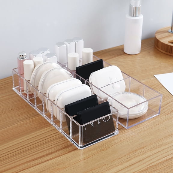 FitBest Household Transparent Split Drawer Box Removable Acrylic Makeup Storage Box