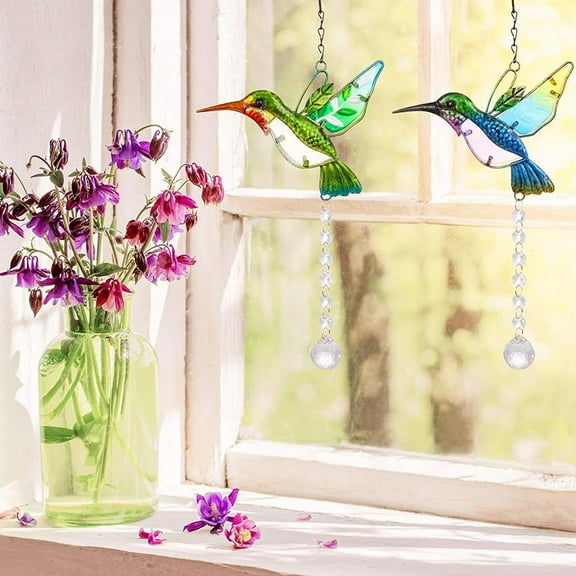 FitBest Hummingbird Crystal Pendant, Decorative Crystal Chandelier
