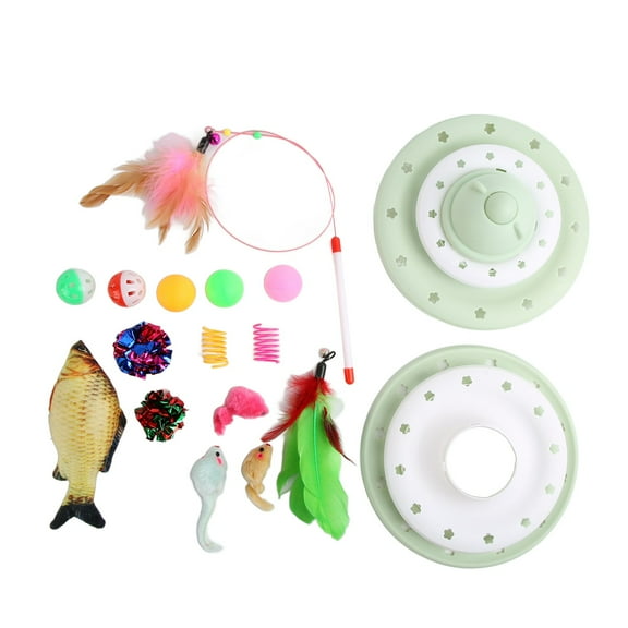 FitBest Kitten Roller Toys Set 3 Layer Tower Rounded Corners Interactive Cat Turntable Toy Set For Cats Kittens,Cat Turntable Toy,Kitten Roller Toys Set