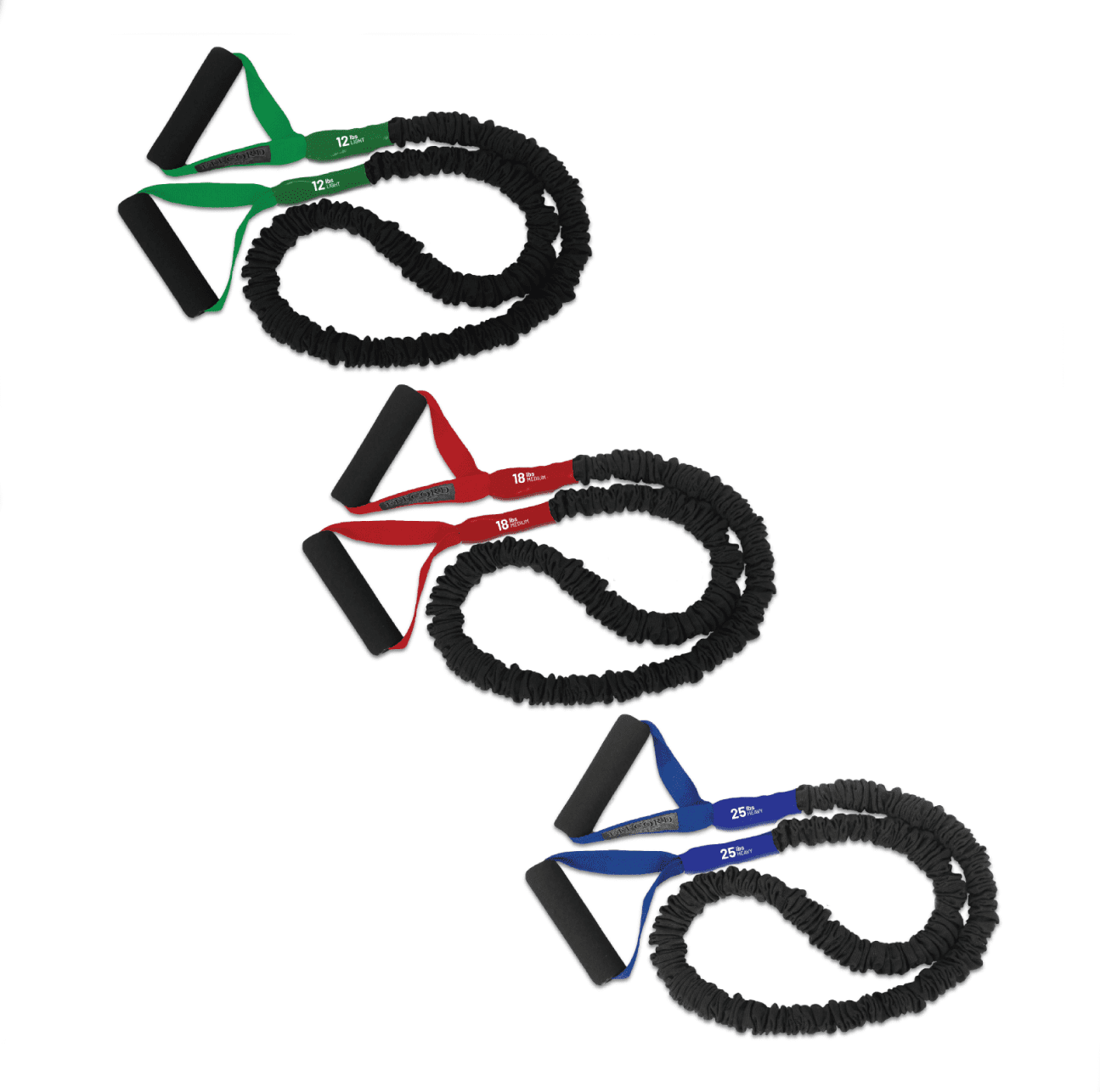 FitCord Resistance Bands 3-Pack (12lb/18lb/25lb)