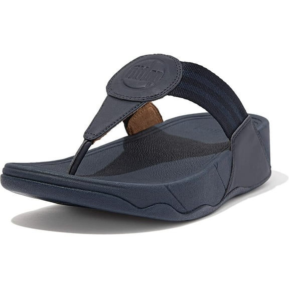 FitFlop Walkstar Midnight Navy Slip On Open Toe Stretchy Flat Slides Sandals (Midnight Navy, 11)