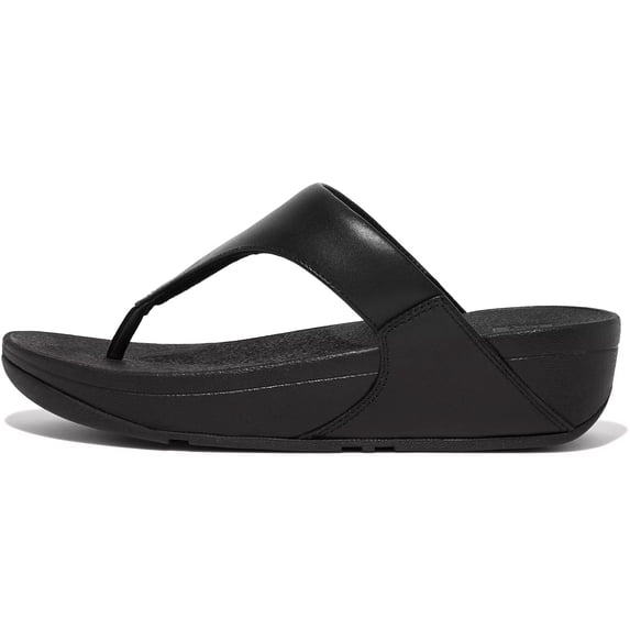 FITFLOP Women's Lulu Leather Toepost, Color: Black, Size: 6.5 (I88-001-045)