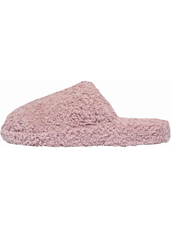 Iqushion D-Luxe Padded Teddy Dusky Pink Mules Size: 7