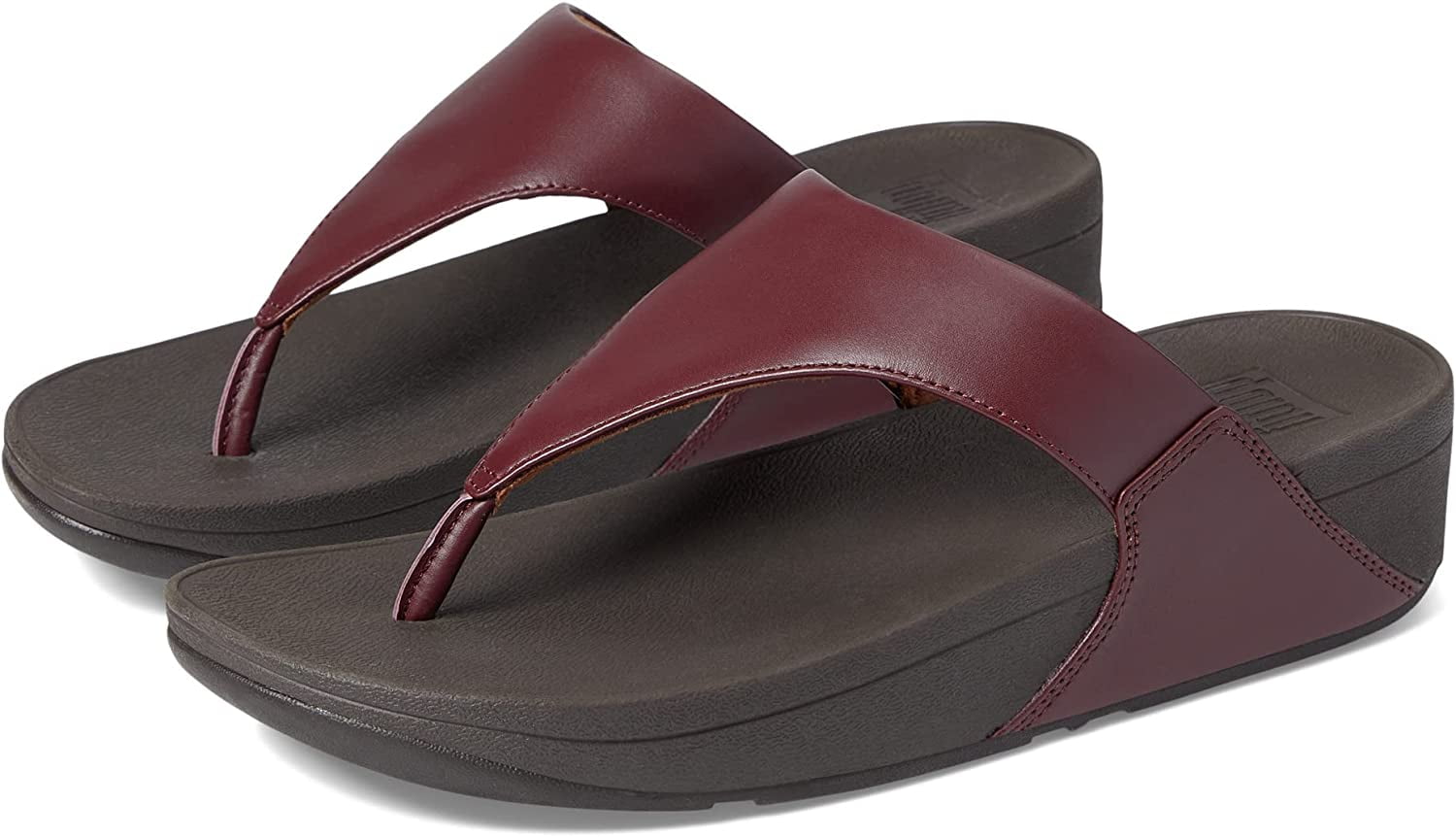 FitFlop Lulu Plummy Open Toe Slip On Flat Leather Thong Sandals (Plummy, 8)  - Walmart.com